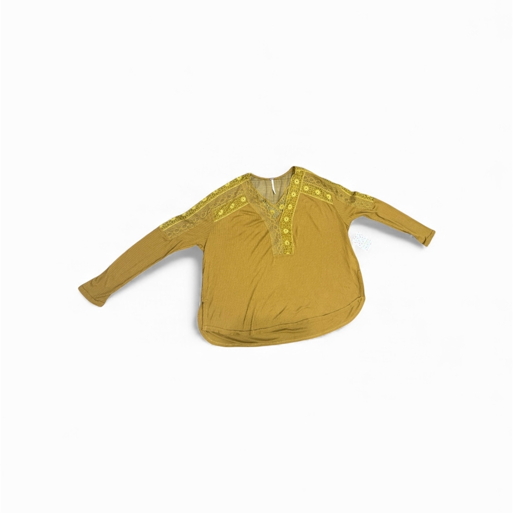NWT - Free People Women's Mustard Yellow Blouse - Size Small - Picture 3 of 7